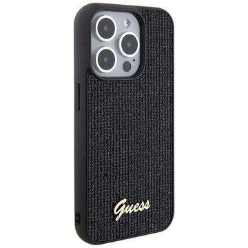 Oryginalne Etui GUESS Hardcase GUHCP15LPMSDGSK do iPhone 15 PLUS (Disco Script Metal / czarny)