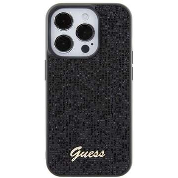 Oryginalne Etui GUESS Hardcase GUHCP15LPMSDGSK do iPhone 15 PLUS (Disco Script Metal / czarny)