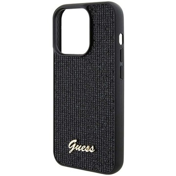 Oryginalne Etui GUESS Hardcase GUHCP15LPMSDGSK do iPhone 15 PLUS (Disco Script Metal / czarny)