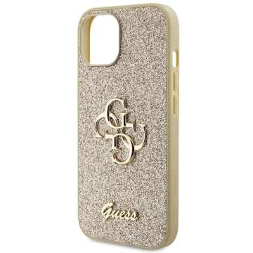 Oryginalne Etui GUESS Hardcase GUHCP15SHG4SGD do iPhone 15 (Fixed Glitter Big 4G / złoty)