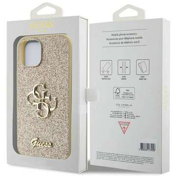 Oryginalne Etui GUESS Hardcase GUHCP15SHG4SGD do iPhone 15 (Fixed Glitter Big 4G / złoty)