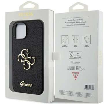 Oryginalne Etui GUESS Hardcase GUHCP15SHG4SGK do iPhone 15 (Fixed Glitter Big 4G / czarny)