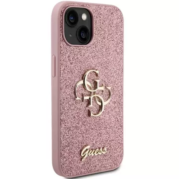 Oryginalne Etui GUESS Hardcase GUHCP15SHG4SGP do iPhone 15 (Fixed Glitter Big 4G / różowy)