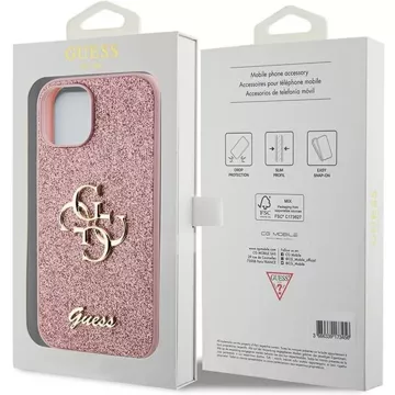 Oryginalne Etui GUESS Hardcase GUHCP15SHG4SGP do iPhone 15 (Fixed Glitter Big 4G / różowy)