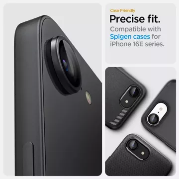 Osłona aparatu do iPhone 16e Spigen Optik Pro Glas.TR „EZ Fit” Camera Protector 2-Pack Black