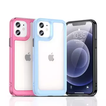 Outer Space Case etui do iPhone 12 sztywny pokrowiec z żelową ramką czarny