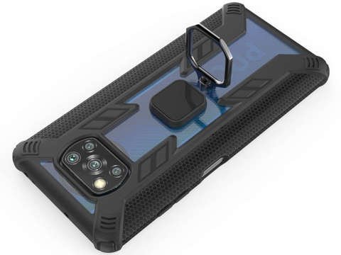 Pancerne etui Alogy Ring Carbon Holder do Xiaomi Poco X3 NFC + Szkło