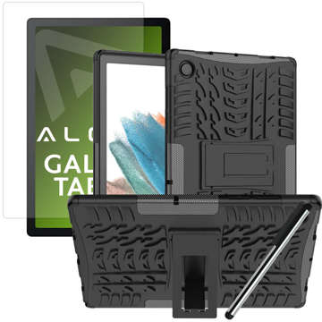Pancerne etui Alogy do Samsung Galaxy Tab A8 10.5 X200/ X205 czarne + Folia + Rysik