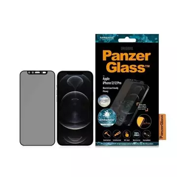 PanzerGlass E2E Microfracture iPhone 12 /12 Pro 6,1" Case Friendly CamSlider Privacy Antibacterial czarny/black