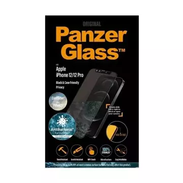 PanzerGlass E2E Microfracture iPhone 12 /12 Pro 6,1" Case Friendly CamSlider Privacy Antibacterial czarny/black