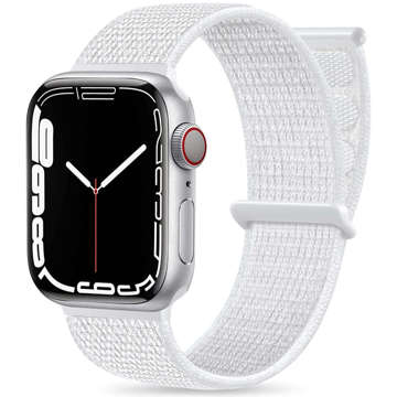 Pasek Alogy Nylon Strap z rzepem do Apple Watch 1/2/3/4/5/6/7/8/SE (38/40/41mm) Biały