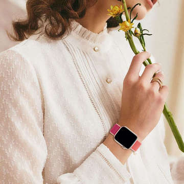Pasek Alogy Nylon Strap z rzepem do Apple Watch 1/2/3/4/5/6/7/8/SE/Ultra (42/44/45/49mm) Różowy