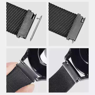 Pasek Dux Ducis Magnetic Strap Samsung Galaxy Watch/Huawei Watch/Honor Watch (20mm) czarny (Milanese Version)