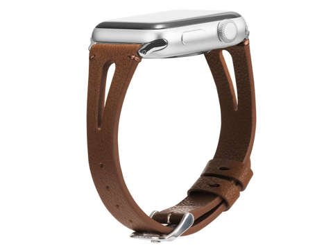 Pasek Leather Strap Alogy skóra do Apple Watch 42/44/45/46/49mm Brązowy