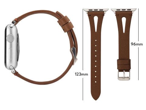 Pasek Leather Strap Alogy skóra do Apple Watch 42/44/45/49mm Brązowy