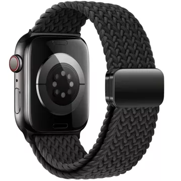 Pasek Nylonowy do Apple Watch 4 / 5 / 6 / 7 / 8 / 9 / SE (38 / 40 / 41 mm) NylonMag Black