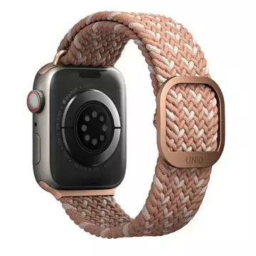 Pasek UNIQ Aspen do Apple Watch 40/38/41mm Series 4/5/6/7/8/SE/SE2 Braided DE różowy/citrus pink