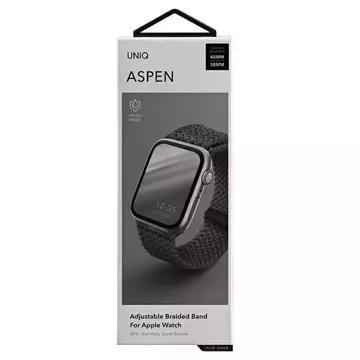 Pasek UNIQ Aspen do Apple Watch 40/38/41mm Series 4/5/6/7/8/SE/SE2 Braided szary/granite grey