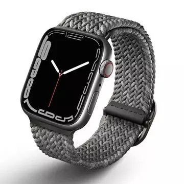 Pasek UNIQ Aspen do Apple Watch 44/42/45mm Series 4/5/6/7/8/SE/SE2 Braided DE szary/pebble grey