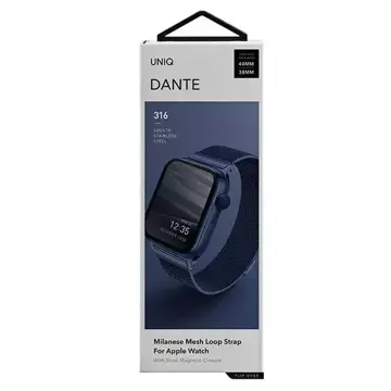 Pasek UNIQ Dante Apple Watch Series 4/5/6/7/8/SE/SE2 38/40/41mm Stainless Steel niebieski/marine blue
