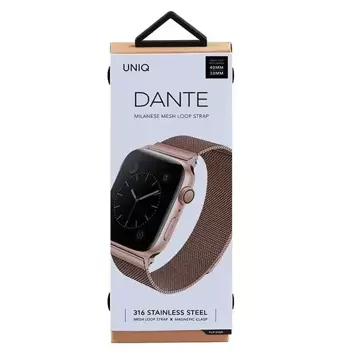 Pasek UNIQ Dante Apple Watch Series 4/5/6/7/8/SE/SE2 38/40/41mm Stainless Steel różwo-złoty/rose gold