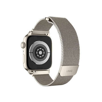 Pasek UNIQ Dante Apple Watch Series 4/5/6/7/8/SE/SE2 42/44/45mm Stainless Steel starlight
