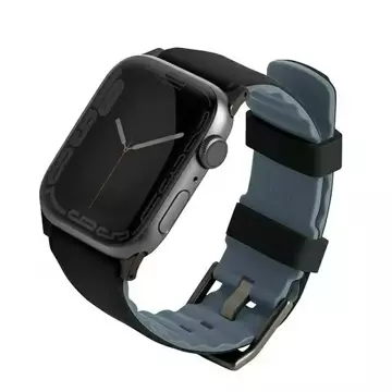 Pasek UNIQ Linus Apple Watch Series 4/5/6/7/8/SE/SE2 38/40/41mm Airosoft Silicone czarny/midnight black