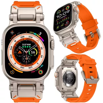 Pasek bransoleta Alogy Luxury Metal + TPU Band do Apple Watch 42/44/45/49mm Orange