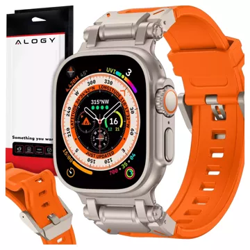 Pasek bransoleta Alogy Luxury Metal + TPU Band do Apple Watch 42/44/45/49mm Orange