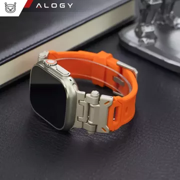 Pasek bransoleta Alogy Luxury Metal + TPU Band do Apple Watch 42/44/45/49mm Orange