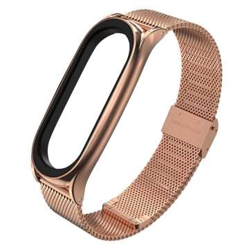 Pasek bransoletka MilaneseBand do Xiaomi Mi Smart Band 5/6/6 NFC Rose Gold