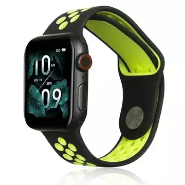 Pasek do smartwatcha Beline Sport Silicone do Apple Watch 42/44/45/49mm czarno-limonkowy black/lime