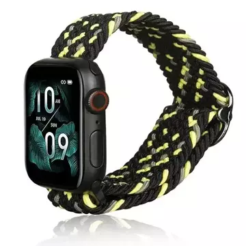 Pasek do smartwatcha Beline Textile do Apple Watch 42/44/45/49mm czarno-limonkowy black/lime