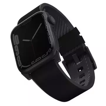 Pasek do smartwatcha UNIQ Straden do Apple Watch Series 4/5/6/7/8/SE/SE2/Ultra 42/44/45mm Leather Hybrid Strap czarny/black