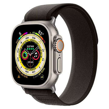 Pasek nylonowy Alogy Sport na rzep do Apple Watch 4/5/6/7/8/SE (38/40/41mm) Czarno-pomarańczowy