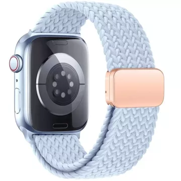 Pasek nylonowy do Apple Watch 4 / 5 / 6 / 7 / 8 / 9 / SE (38 / 40 / 41 mm) NylonMag Baby Blue