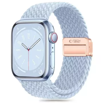 Pasek nylonowy do Apple Watch 4 / 5 / 6 / 7 / 8 / 9 / SE (38 / 40 / 41 mm) NylonMag Baby Blue