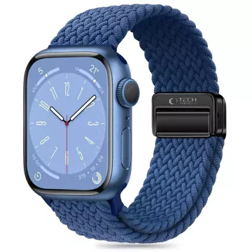 Pasek nylonowy do Apple Watch 4 /5 /6 /7 /8 /9 /SE /ULTRA 1 /2 (42 / 44 / 45 / 49 mm) NylonMag Montego Blue