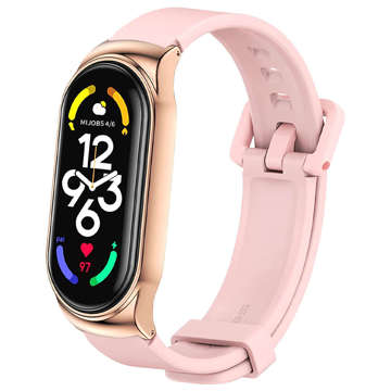 Pasek silikonowy Alogy z zapięciem opaska do Xiaomi Mi Band 7 Pink