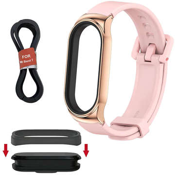 Pasek silikonowy Alogy z zapięciem opaska do Xiaomi Mi Band 7 Pink