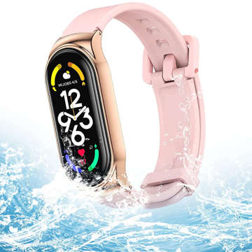 Pasek silikonowy Alogy z zapięciem opaska do Xiaomi Mi Band 7 Pink