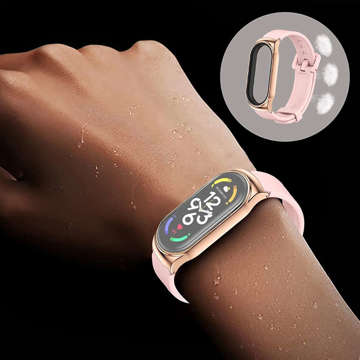 Pasek silikonowy Alogy z zapięciem opaska do Xiaomi Mi Band 7 Pink