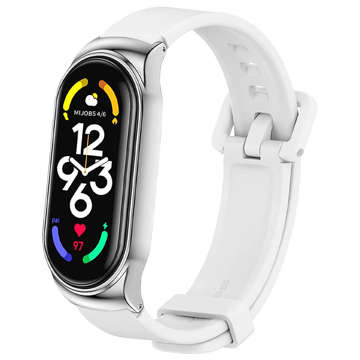 Pasek silikonowy Alogy z zapięciem opaska do Xiaomi Mi Band 7 White