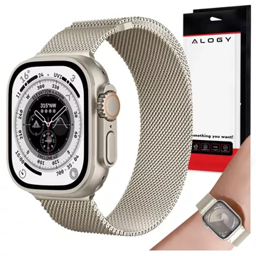 Pasek stalowy Alogy bransoleta do Apple Watch 38/40/41mm stal nierdzewna Księżycowa Poświata