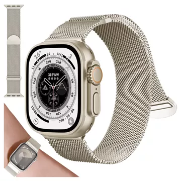 Pasek stalowy Alogy bransoleta do Apple Watch 38/40/41mm stal nierdzewna Księżycowa Poświata