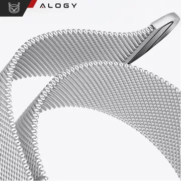 Pasek stalowy Alogy bransoleta do Apple Watch 42/44/45/49mm stal nierdzewna Srebrny