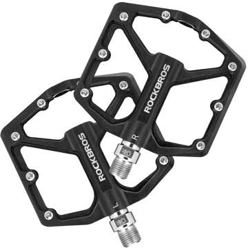 Pedały do roweru rowerowe platformowe RockBros K203-BK metalowe MTB komplet 2szt Czarne