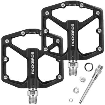 Pedały do roweru rowerowe platformowe RockBros K203-BK metalowe MTB komplet 2szt Czarne