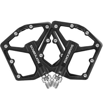 Pedały do roweru rowerowe platformowe RockBros K203-BK metalowe MTB komplet 2szt Czarne