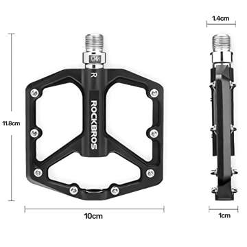 Pedały do roweru rowerowe platformowe RockBros K203-BK metalowe MTB komplet 2szt Czarne